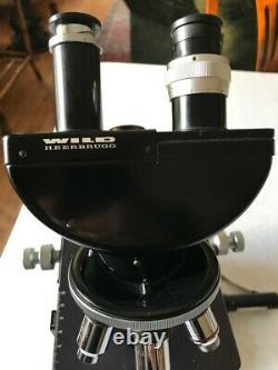 Microscope Wild Heerbrugg M20 Avec Contraste De Phase, 6 Lentilles Objectives Et 6v Psu