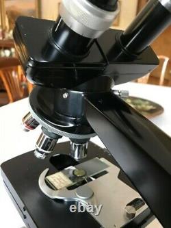 Microscope Wild Heerbrugg M20 Avec Contraste De Phase, 6 Lentilles Objectives Et 6v Psu