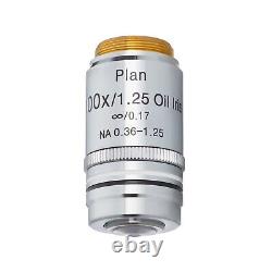 Microscope à fond noir AmScope 100X (huile) avec objectif plan à correction infinie et iris