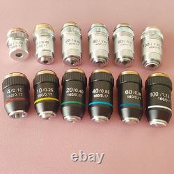 Microscope biologique 195 objectif achromatique 4X 10X 20X 40X 60X 100X