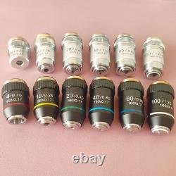 Microscope biologique 195 objectif achromatique 4X 10X 20X 40X 60X 100X