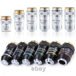 Microscope biologique 195 objectif achromatique 4X 10X 20X 40X 60X 100X