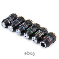 Microscope biologique 195 objectif achromatique 4X 10X 20X 40X 60X 100X