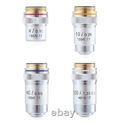 Microscope biologique 195 objectif achromatique 4X 10X 20X 40X 60X 100X