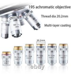 Microscope biologique 195 objectif achromatique 4X 10X 20X 40X 60X 100X