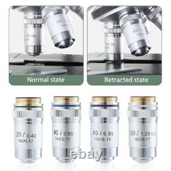 Microscope biologique 195 objectif achromatique 4X 10X 20X 40X 60X 100X