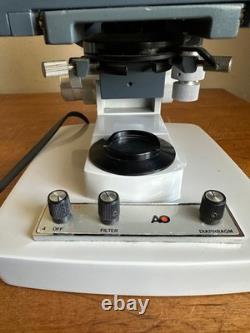 Microscope pédagogique AO American Optical One-Ten Illuminator 1130 avec 3 objectifs