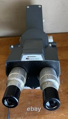 Microscope pédagogique AO American Optical One-Ten Illuminator 1130 avec 3 objectifs