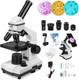 Microscope Pour Adultes, Microscope Compos&eacute; Professionnel Pour Enfants De 8 &agrave; 12 Ans, 100x-2000x