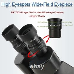 Microscope stéréo à prisme noir 3.5X-90X, objectifs auxiliaires 0.5X et 2X