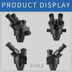 Microscope stéréo trinoculaire noir 3,5X-90X, objectifs auxiliaires 0,5X et 2X