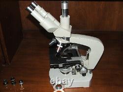 Microscope trinoculaire Tiyoda #47634, blanc, 6 objectifs, lampe AOC