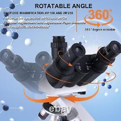 Microscope trinoculaire composé 40X-5000X de grossissement, de qualité recherche professionnelle