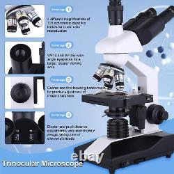 Microscope trinoculaire composé 40X-5000X de grossissement, de qualité recherche professionnelle