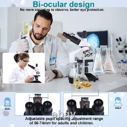 Microscope trinoculaire composé 40X-5000X de grossissement, de qualité recherche professionnelle