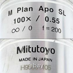 Mitutoyo M Plan Apo Sl 100x /0.55 F=200 Lentille Objectif Microscope A Ding