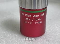 Mitutoyo M Plan Utilisé Apo Nir 20 X /0,40? / 0 F=200 Lentille Objectif Microscope