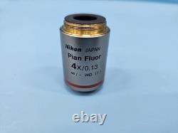 NIKON Plan Fluor 4X/0.13 ? /- WD 17.1 Objectif de microscope