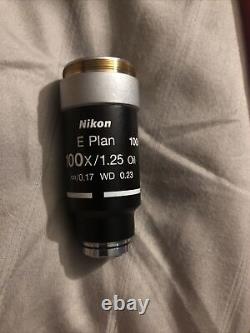 Nikon E Plan 100x/1.25 Huile? /0.17 Wd 0,23 Lens Objectif Microscope