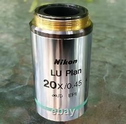 Nikon Lu Plan 20x/0.45 A /0 Epi, Wd 4.5 Microscope Objectif Lentille