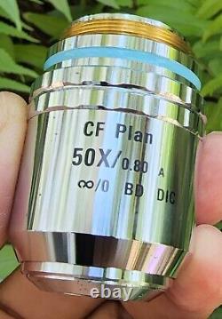 Nikon Microscope Cf Plan 50x / 0,80 A? Objectif De L'icd De Bd