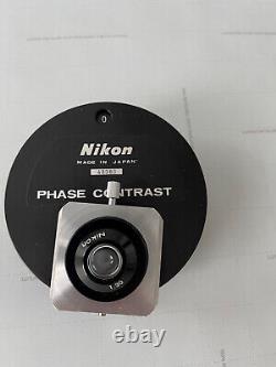 Nikon Phase Contraste Microscope Objectif Lens 10 Set Avec Turret Very Rare