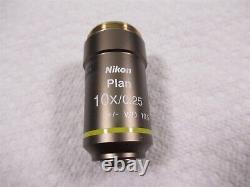 Nikon Plan 10x/0.25 WD 10.5 Lentille d'objectif de microscope pour Eclipse 50i