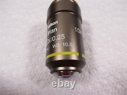 Nikon Plan 10x/0.25 WD 10.5 Lentille d'objectif de microscope pour Eclipse 50i
