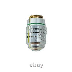 Nikon Plan Apo 20x / 0.75 160 / 0.17 Objectif de microscope 120172 Fabriqué au Japon