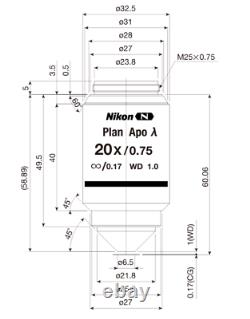 Nikon Plan De La Fci Apo Lambda 20x/0,75 DIC N2 Objectif Du Microscope
