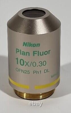 Nikon Plan Flour 10x/0.30 Opn25 Ph1 DL Microscope Objectif Lentille