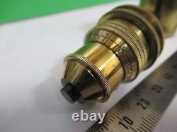 OBJECTIF EN LAITON ANTIQUE 1/4 de pouce LENTILLE MICROSCOPE HENRY CROUCH UK PIÈCE F8-B-28