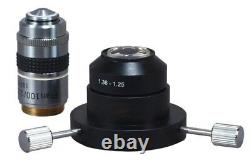 OMAX Condenseur à huile avancé Darkfield 100X avec objectif à iris pour microscopes