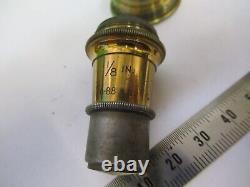 Objectif Antique Watson Uk Para 1/8 Lentille Optique Partie de Microscope F8-b-19