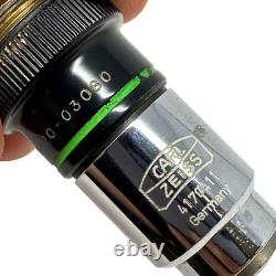 Objectif de microscope Carl Zeiss Plan 16/0.32 160/- Lentille d'objectif 4170411 Fabriqué en Allemagne