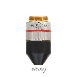 Objectif de microscope Leitz Wetzlar 567008 PL Fluotar 5X/0.12 Allemagne