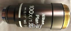 Objectif de microscope Nikon CFI Plan Achromat 100x/1.25 à huile -/0.17 WD 0.17