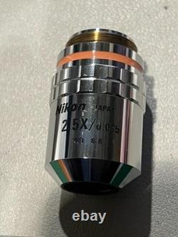 Objectif de microscope Nikon CF Plan 2.5x/0.075 WD Expédition rapide