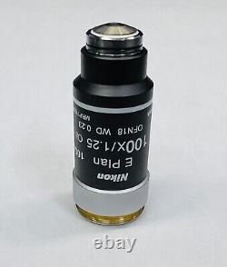 Objectif de microscope Nikon E Plan 100X/1,25 OFN18 pour Eclipse M25