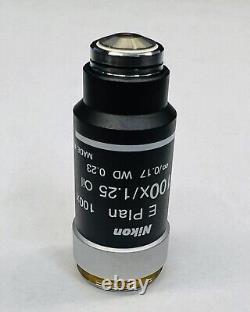 Objectif de microscope Nikon E Plan 100X/1,25 OFN18 pour Eclipse M25