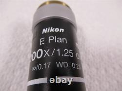 Objectif de microscope Nikon E Plan 100x pour microscopes de la série E