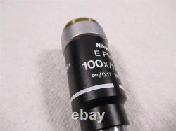 Objectif de microscope Nikon E Plan 100x pour microscopes de la série Eclipse