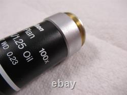 Objectif de microscope Nikon E Plan 100x pour microscopes de la série Eclipse