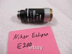 Objectif de microscope Nikon E Plan 100x pour microscopes de la série Eclipse