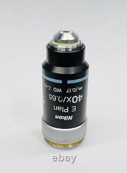 Objectif de microscope Nikon E Plan 40x/1.65 de la série Eclipse, M25