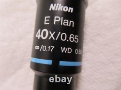 Objectif de microscope Nikon E Plan 40x pour microscopes de la série Eclipse