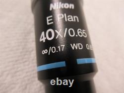 Objectif de microscope Nikon E Plan 40x pour microscopes de la série Eclipse