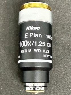 Objectif de microscope Nikon Eclipse série E Plan 100x, excellent état