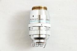 Objectif de microscope Nikon Fluor 40X 0.85 160/0.11-0.23 Bague de lentille fonctionne #4586
