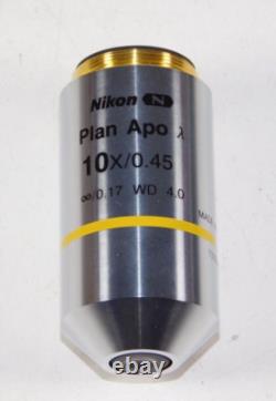 Objectif de microscope Nikon Plan Apo 10x / 0.45 OFN25 DIC N1 Fabriqué au Japon